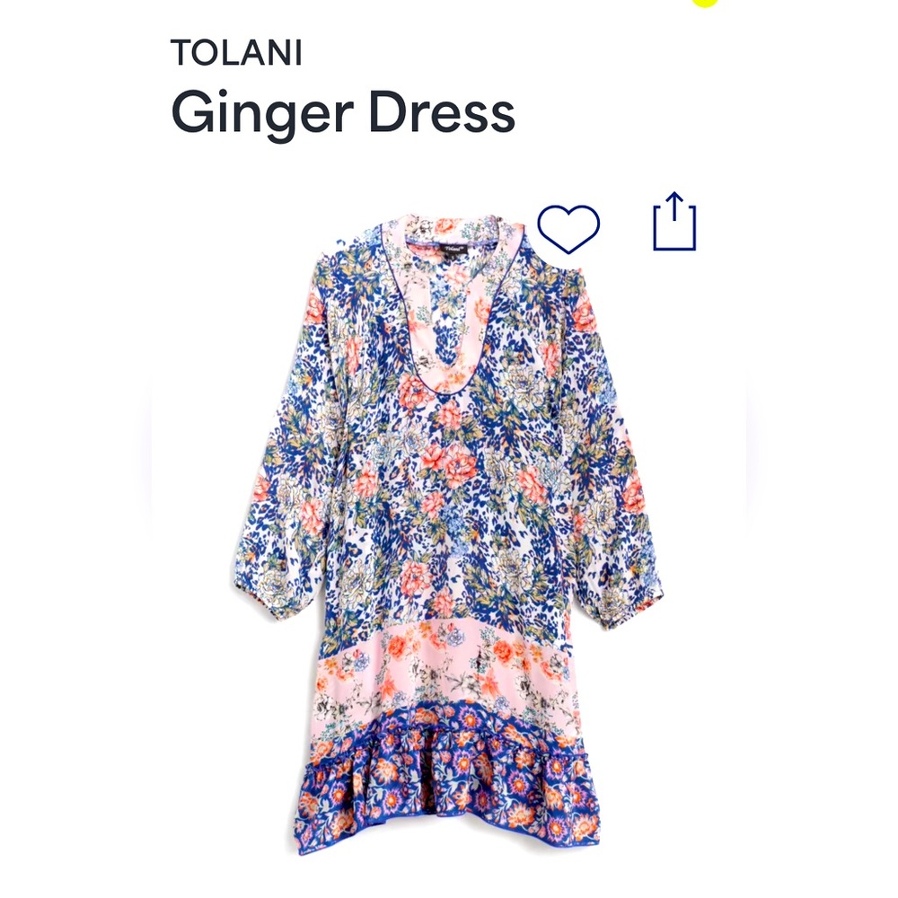 Tolani Pink and Blue Graphic Tunic Dress